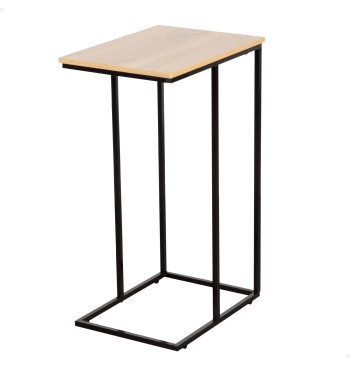 Max Home Mesa auxiliar sofá madera y acero 40x30x66 cm
