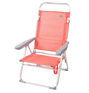 Silla playa multiposición 48x57x100 cm coral