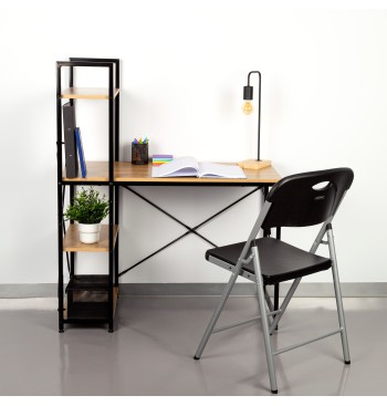 Max Home Escritorio con estantería madera y acero... 2