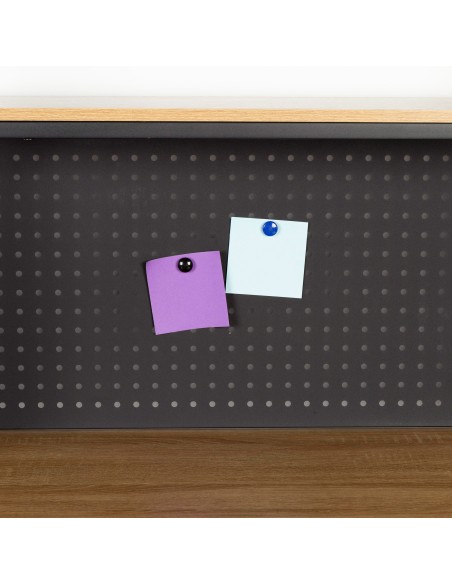 Max Home Escritorio con estantería y tablero perforado madera y acero 85x50x148 cm