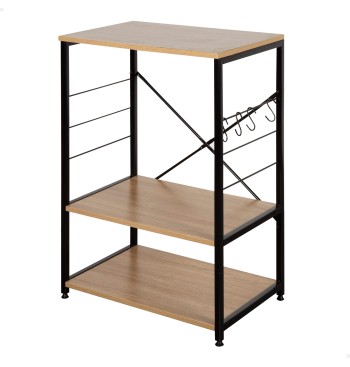 Max Home Mueble auxiliar cocina madera y acero 60x40x82 cm