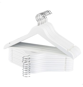 Max Home Pack 20 perchas de madera color blanco