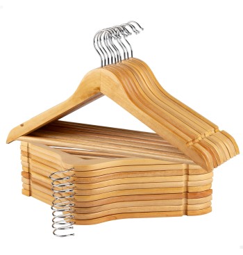 Max Home Pack 20 perchas de madera color natural