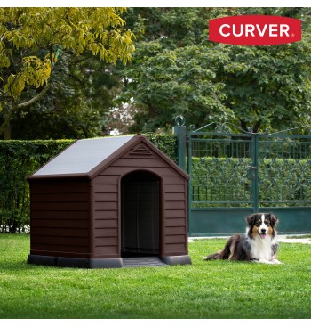 Curver Caseta para perros marrón de resina con suelo... 2