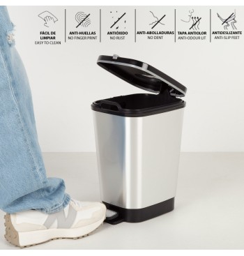 Curver Papelera con pedal Chic Bin 6L metalizado 2