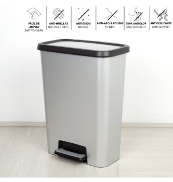 Curver Cubo de basura Compatta 50L metalizado 2