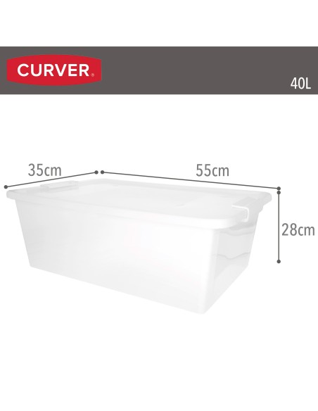 Curver Caja de almacenaje con tapa Bi-Box 40L blanco