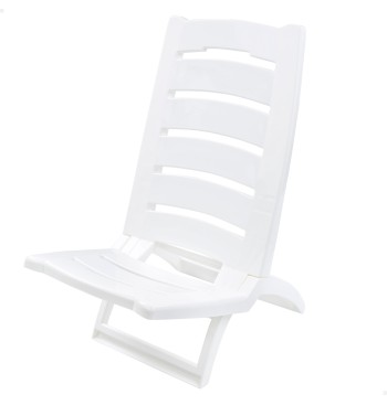 Silla playa plástico plegable baja color blanco