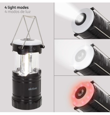 Lámpara camping LED 4 en 1 a pilas con gancho 270 lúmenes 2