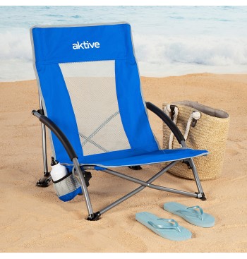 Silla plegable baja 50x51x67 cm azul 2