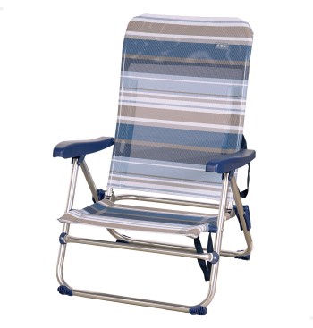 Silla playa baja multiposición 48x50x85 cm rayas