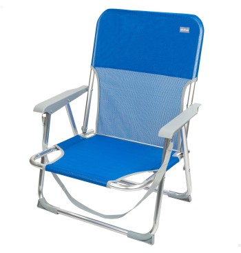 Silla playa baja fija 45x40x70 cm azul