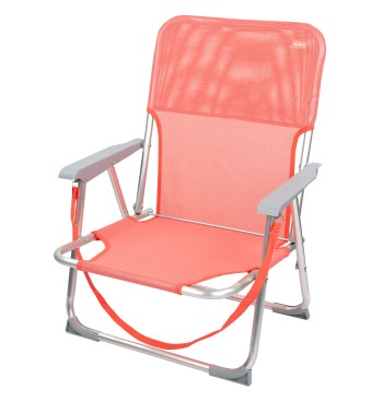 Silla playa baja fija 45x40x70 cm coral