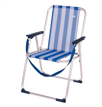 Silla playa alta fija 44x45x76 cm rayas marineras