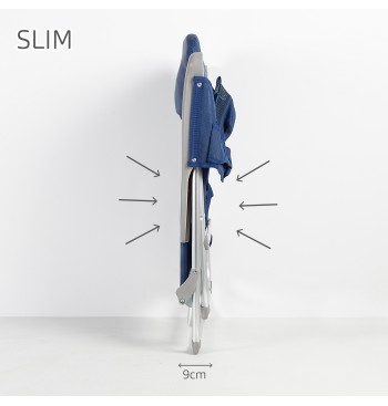 Silla playa baja slim multiposición 48x60x90 cm azul... 2