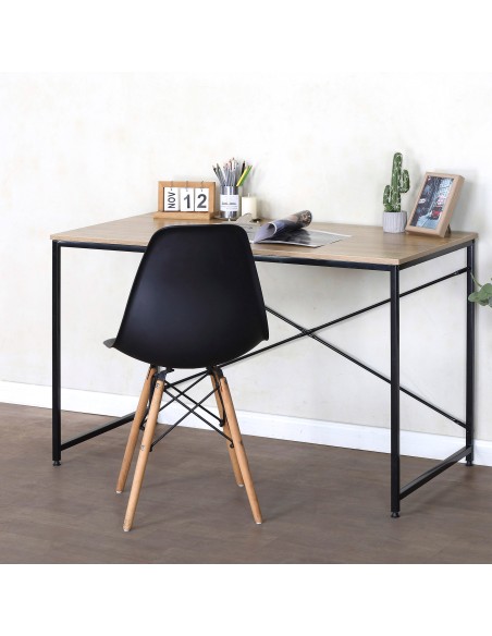 Max Home Escritorio madera y acero 120x60x71 cm