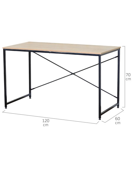 Max Home Escritorio madera y acero 120x60x71 cm