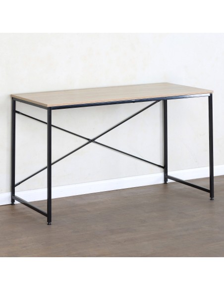 Max Home Escritorio madera y acero 120x60x71 cm