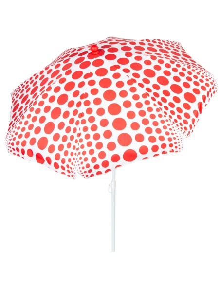 Sombrilla playa 8 varillas 200 cm lunares rojos