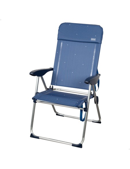 Silla playa alta multiposición 48x65x110 cm azul marino