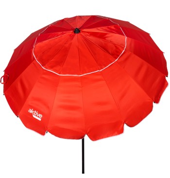 Sombrilla playa antiviento 16 varillas 240 cm roja