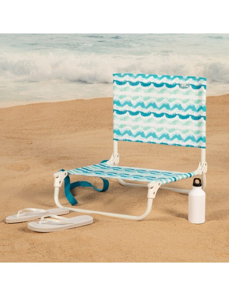 Silla playa baja fija mini (1 kg) 45x50x50 cm olas