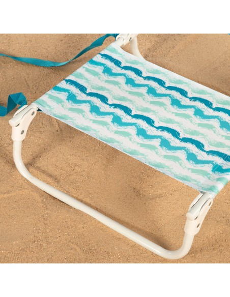 Silla playa baja fija mini (1 kg) 45x50x50 cm olas
