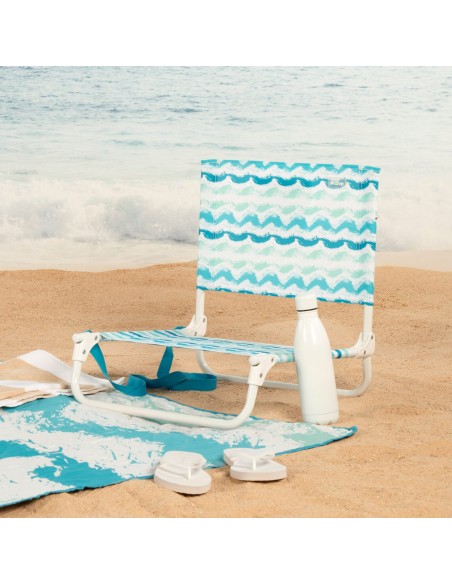 Silla playa baja fija mini (1 kg) 45x50x50 cm olas