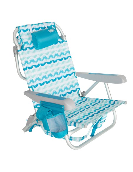 Silla playa baja XL fija 50x45x70 cm olas