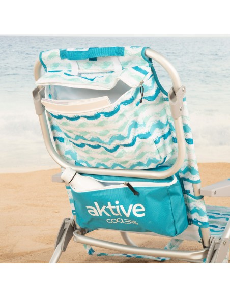 Silla playa baja XL fija 50x45x70 cm olas