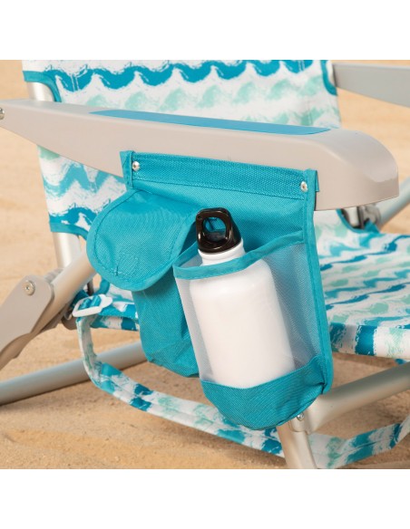 Silla playa baja XL fija 50x45x70 cm olas