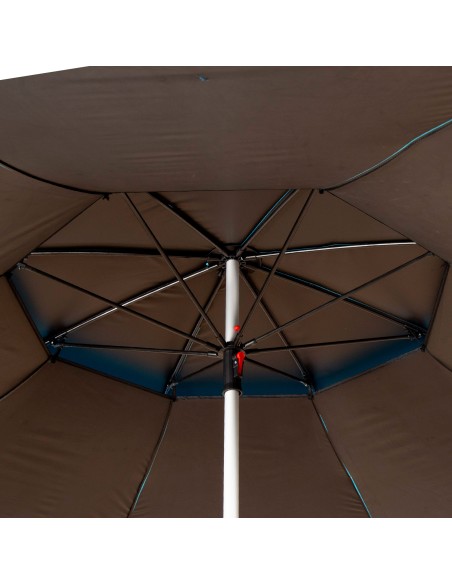 Sombrilla de playa antiviento 8 varillas 200 cm con protección UV50 azul