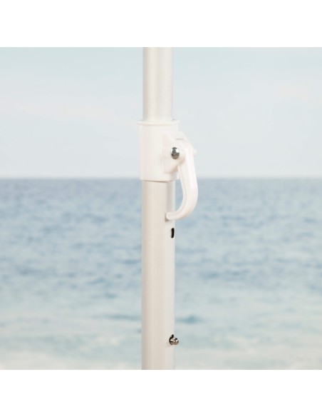 Sombrilla de playa antiviento 8 varillas 200 cm con protección UV50 azul