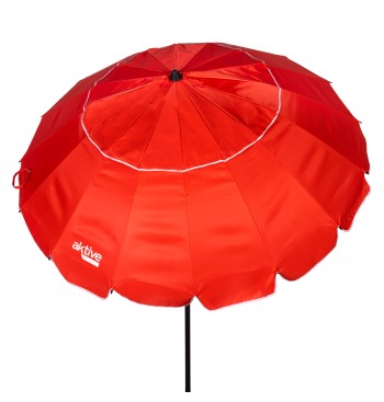 Sombrilla playa antiviento 16 varillas 220 cm roja