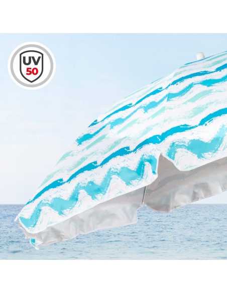 Sombrilla playa 8 varillas 200 cm olas