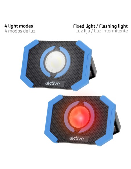 Foco LED portátil multiusos con 2 colores y 4 modos de luz