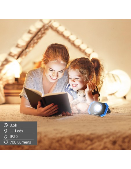 Foco LED portátil multiusos con 2 colores y 4 modos de luz