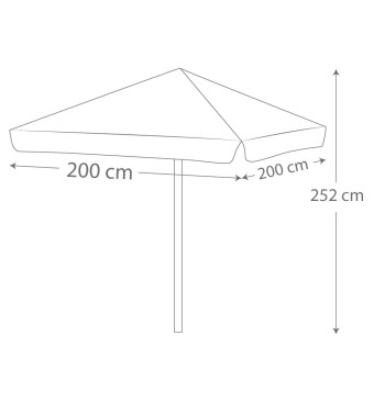 Sombrilla cuadrada para jardín 200x200 cm 2