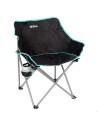 Silla plegable camping negra con posavasos