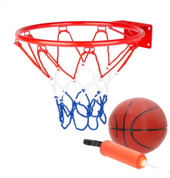 Canasta baloncesto de pared 32 cm con balón e hinchador