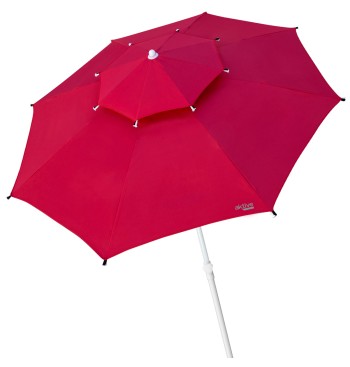 Sombrilla playa antiviento 8 varillas 280 cm rojo