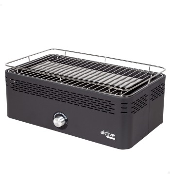 Barbacoa sin humo rectangular negra sobremesa 45x28x19 cm