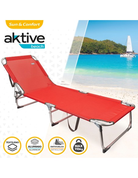 Tumbona de playa plegable con respaldo reclinable